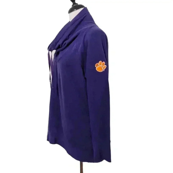 Columbia Clemson Purple Long Sleeve Cowl Neck Sweat Shirt Size Large - Picture 3 of 9